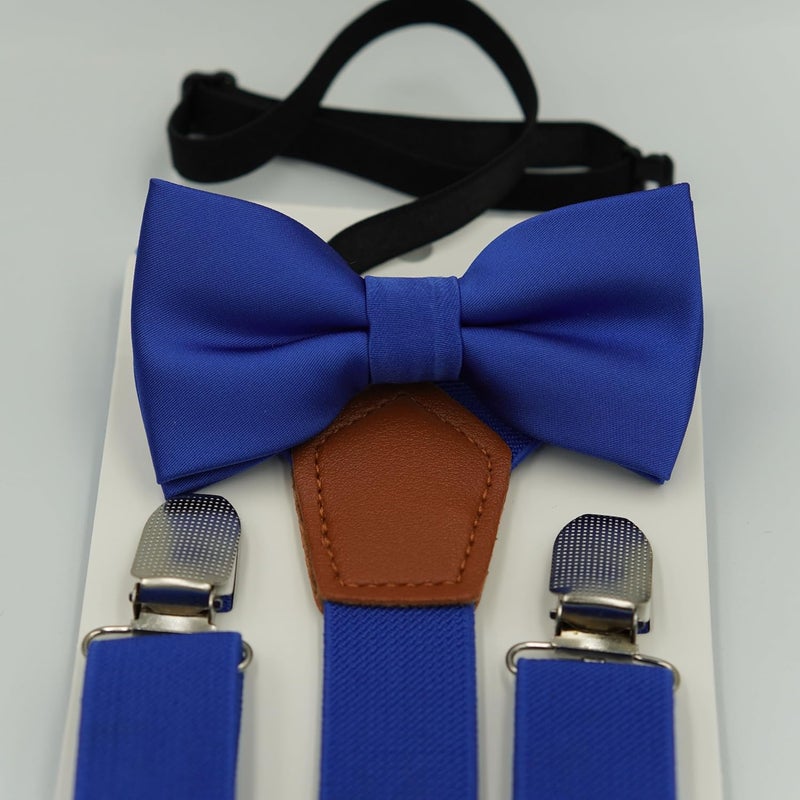 BEWDIO Adjustable Baby Boy Suspenders and Bow Tie, Pre-tied Kids Bowtie and Elastic Suspenders with 4 Strong Metal Clips - Image 4